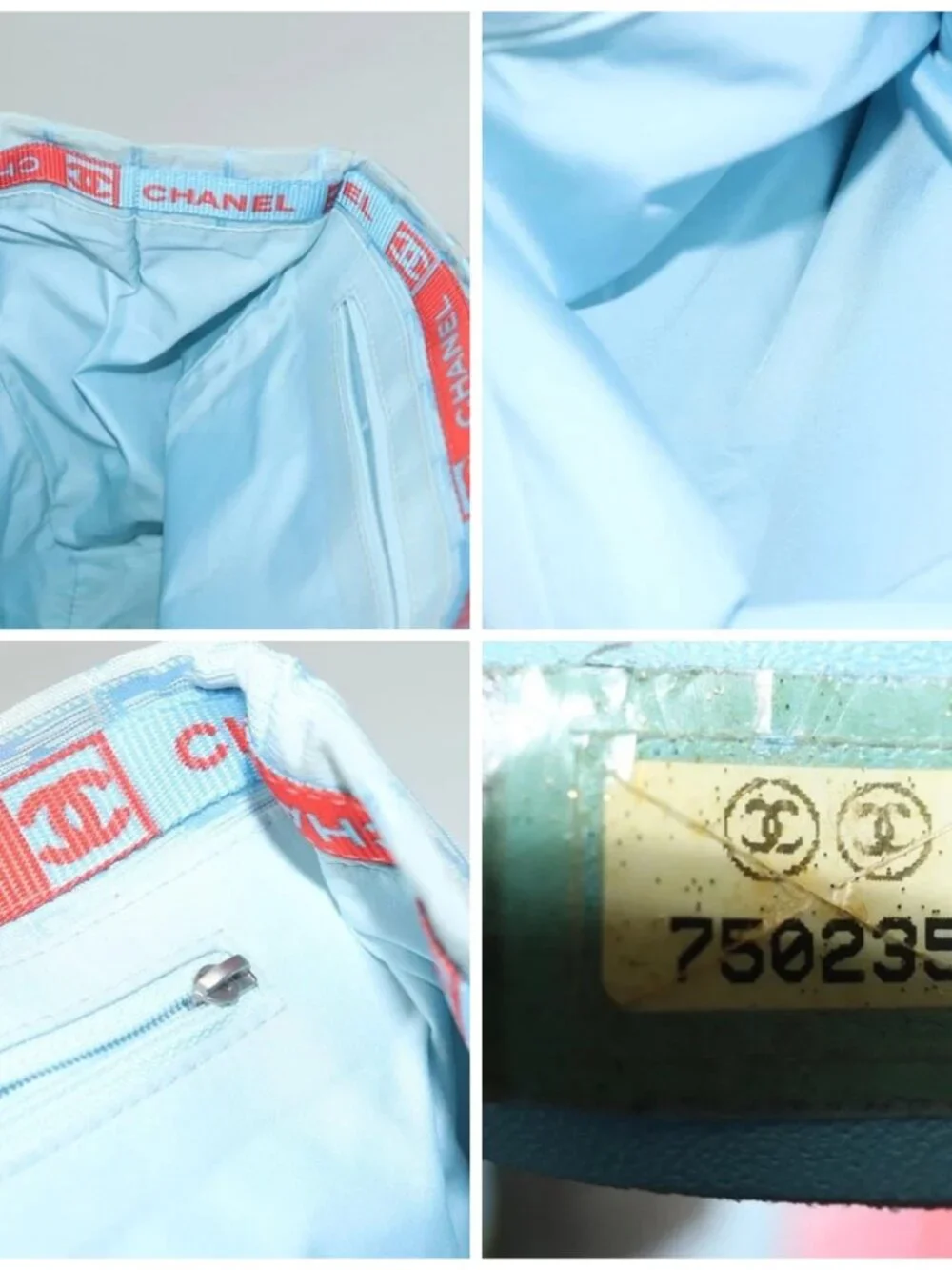 CHANEL New Travel line Tote Bag Light Blue Silver CC Auth 133486